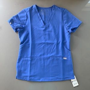 NWT FIGS Casma scrub top Denim blue